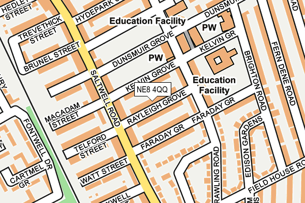 NE8 4QQ map - OS OpenMap – Local (Ordnance Survey)