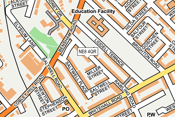 NE8 4QR map - OS OpenMap – Local (Ordnance Survey)