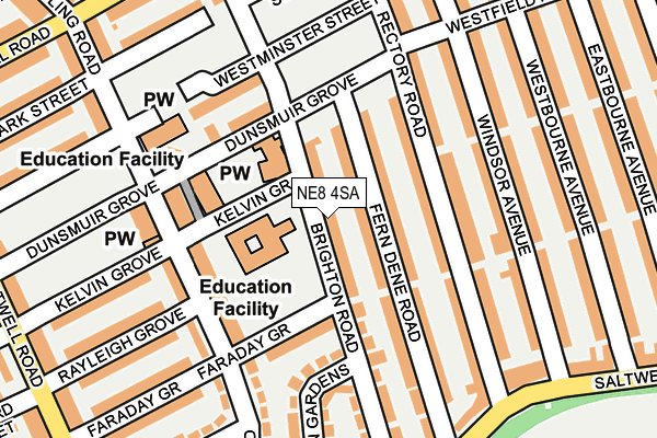 NE8 4SA map - OS OpenMap – Local (Ordnance Survey)