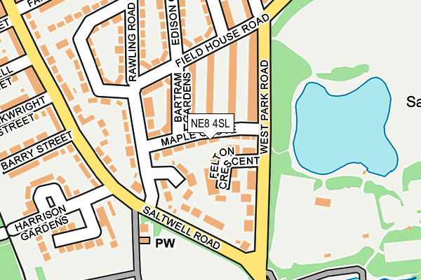 NE8 4SL map - OS OpenMap – Local (Ordnance Survey)
