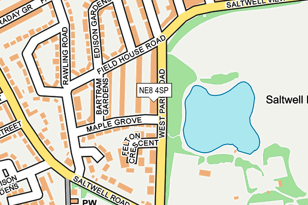 NE8 4SP map - OS OpenMap – Local (Ordnance Survey)