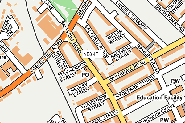 NE8 4TH map - OS OpenMap – Local (Ordnance Survey)