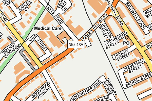 NE8 4XA map - OS OpenMap – Local (Ordnance Survey)