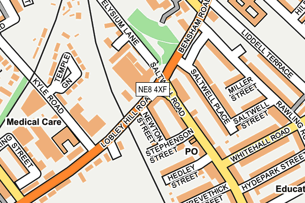 NE8 4XF map - OS OpenMap – Local (Ordnance Survey)