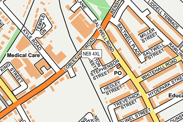NE8 4XL map - OS OpenMap – Local (Ordnance Survey)
