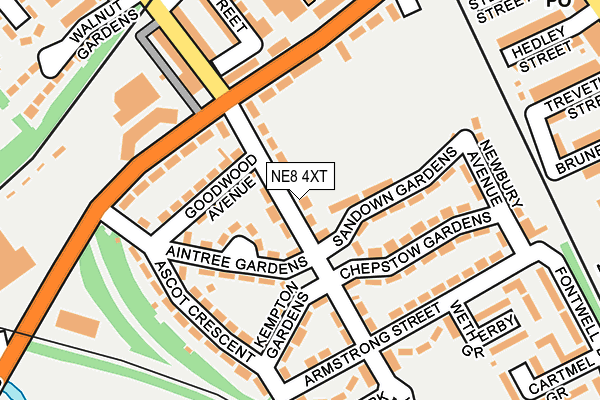 NE8 4XT map - OS OpenMap – Local (Ordnance Survey)