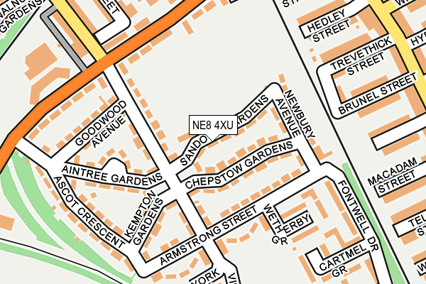 NE8 4XU map - OS OpenMap – Local (Ordnance Survey)