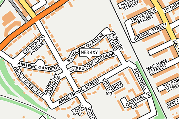 NE8 4XY map - OS OpenMap – Local (Ordnance Survey)