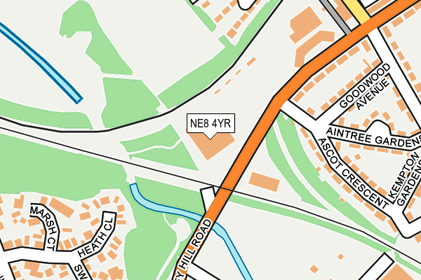 NE8 4YR map - OS OpenMap – Local (Ordnance Survey)