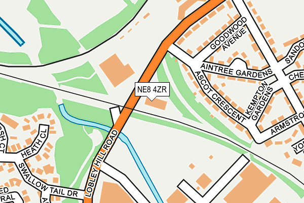 NE8 4ZR map - OS OpenMap – Local (Ordnance Survey)