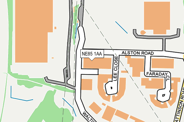 NE85 1AA map - OS OpenMap – Local (Ordnance Survey)