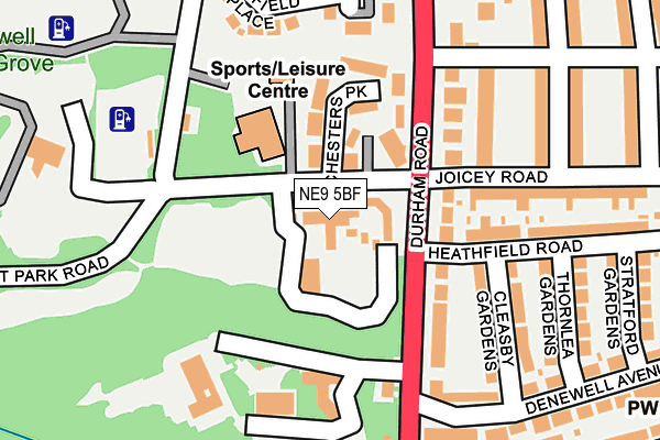 NE9 5BF map - OS OpenMap – Local (Ordnance Survey)