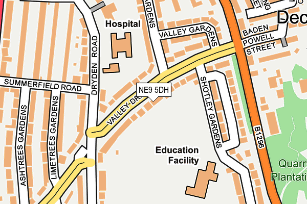 NE9 5DH map - OS OpenMap – Local (Ordnance Survey)