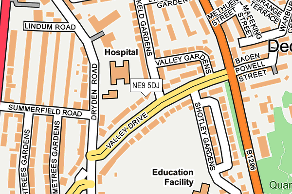 NE9 5DJ map - OS OpenMap – Local (Ordnance Survey)