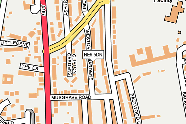 NE9 5DN map - OS OpenMap – Local (Ordnance Survey)