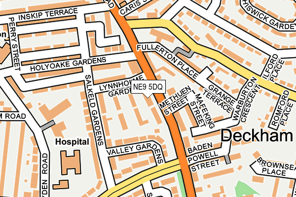 NE9 5DQ map - OS OpenMap – Local (Ordnance Survey)