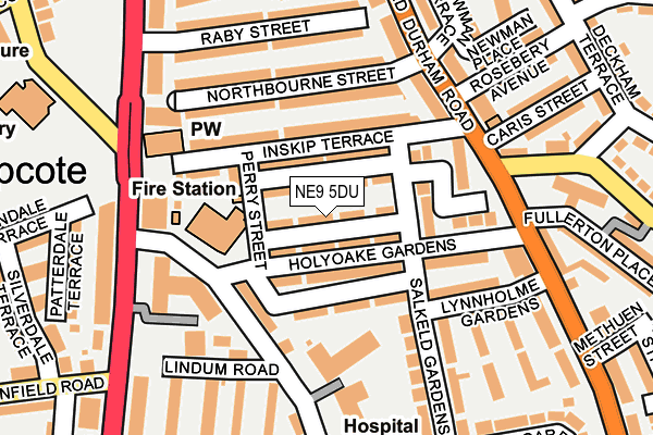 NE9 5DU map - OS OpenMap – Local (Ordnance Survey)