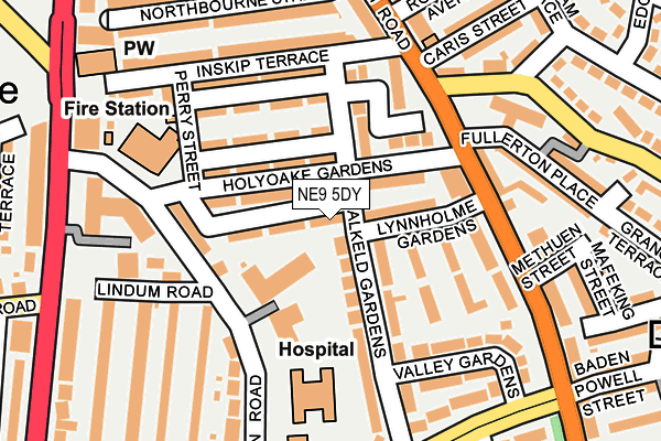 NE9 5DY map - OS OpenMap – Local (Ordnance Survey)