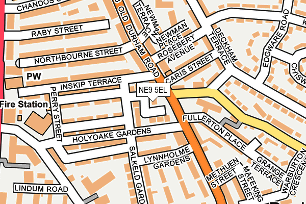 NE9 5EL map - OS OpenMap – Local (Ordnance Survey)