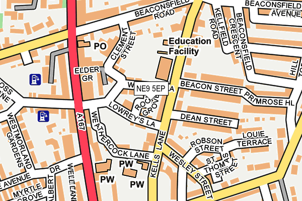 NE9 5EP map - OS OpenMap – Local (Ordnance Survey)