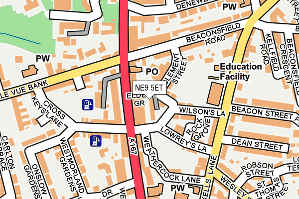 NE9 5ET map - OS OpenMap – Local (Ordnance Survey)