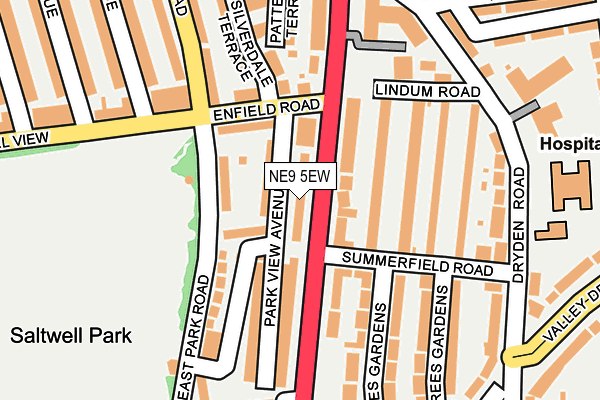 NE9 5EW map - OS OpenMap – Local (Ordnance Survey)