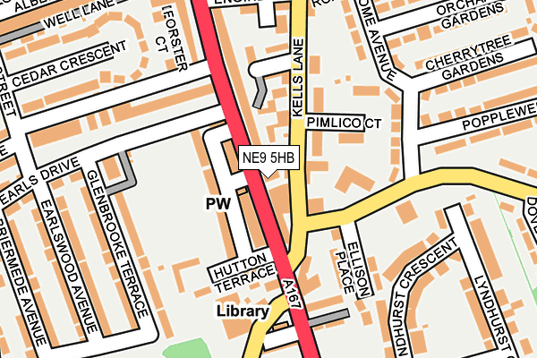 NE9 5HB map - OS OpenMap – Local (Ordnance Survey)
