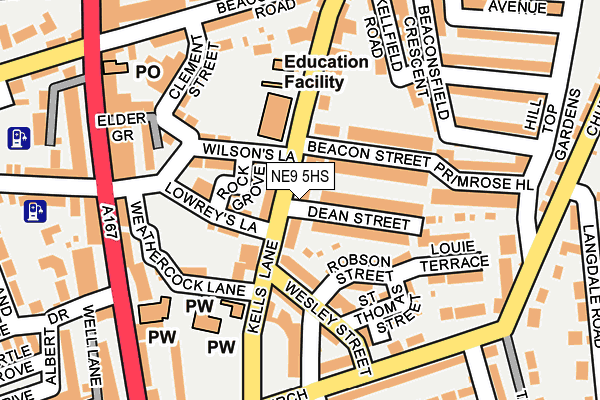 NE9 5HS map - OS OpenMap – Local (Ordnance Survey)