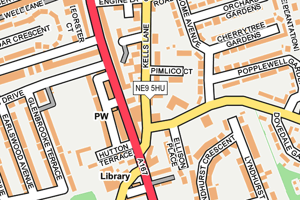 NE9 5HU map - OS OpenMap – Local (Ordnance Survey)