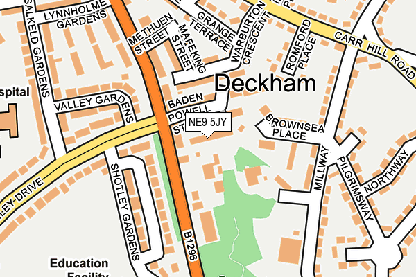 NE9 5JY map - OS OpenMap – Local (Ordnance Survey)