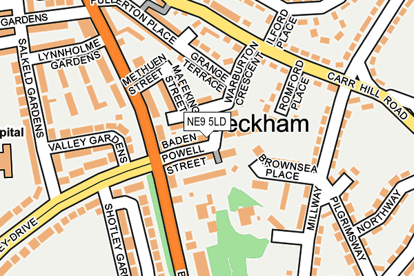 NE9 5LD map - OS OpenMap – Local (Ordnance Survey)