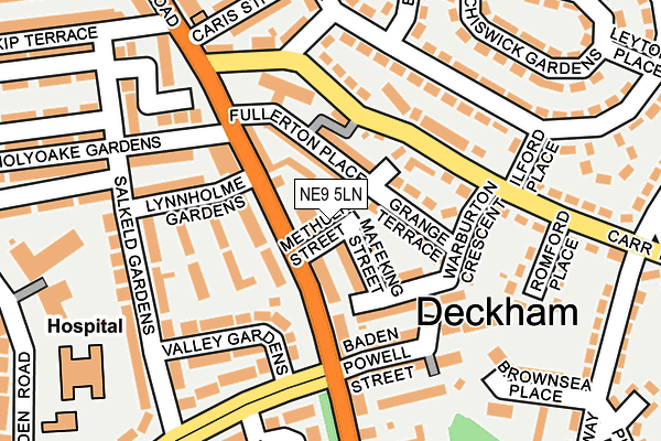 NE9 5LN map - OS OpenMap – Local (Ordnance Survey)