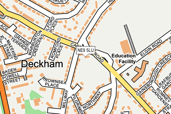 NE9 5LU map - OS OpenMap – Local (Ordnance Survey)