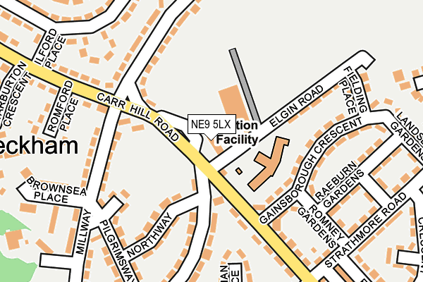 NE9 5LX map - OS OpenMap – Local (Ordnance Survey)