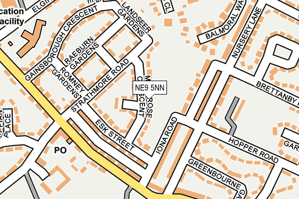 NE9 5NN map - OS OpenMap – Local (Ordnance Survey)