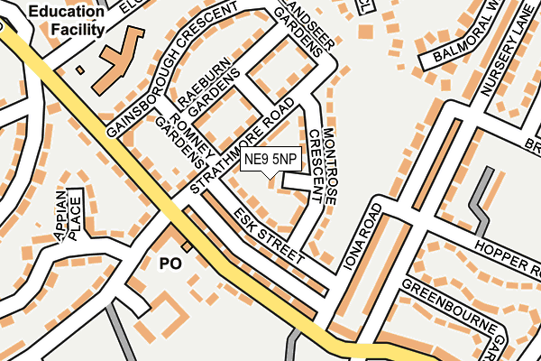 NE9 5NP map - OS OpenMap – Local (Ordnance Survey)