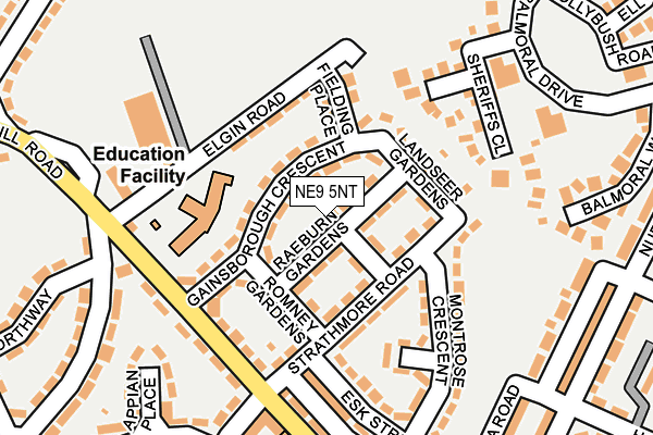 NE9 5NT map - OS OpenMap – Local (Ordnance Survey)