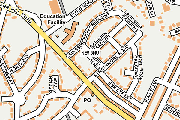 NE9 5NU map - OS OpenMap – Local (Ordnance Survey)