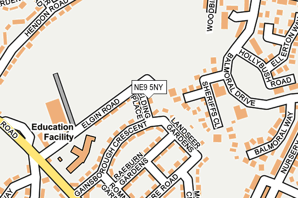 NE9 5NY map - OS OpenMap – Local (Ordnance Survey)