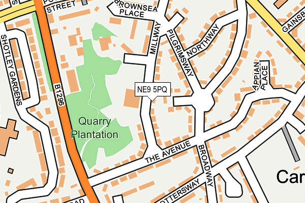 NE9 5PQ map - OS OpenMap – Local (Ordnance Survey)