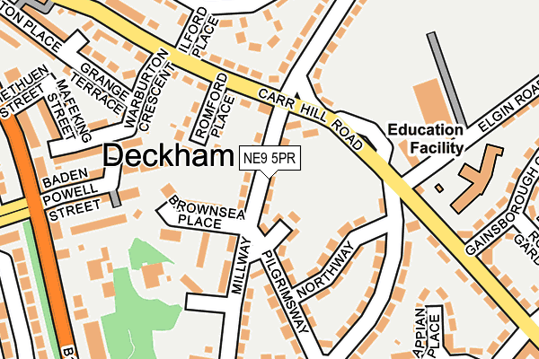 NE9 5PR map - OS OpenMap – Local (Ordnance Survey)