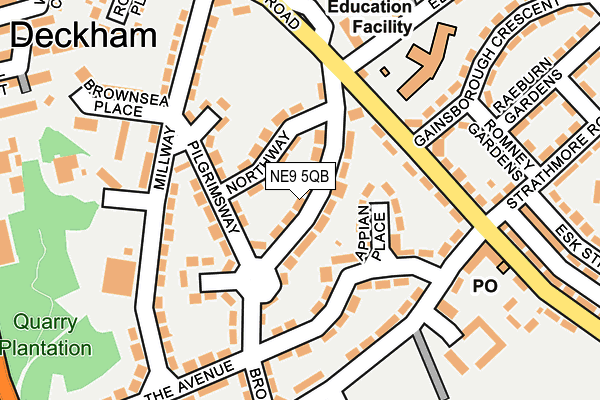 NE9 5QB map - OS OpenMap – Local (Ordnance Survey)