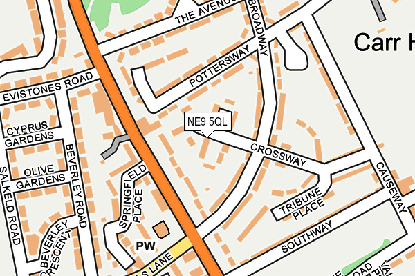NE9 5QL map - OS OpenMap – Local (Ordnance Survey)