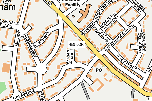 NE9 5QR map - OS OpenMap – Local (Ordnance Survey)