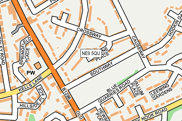 NE9 5QU map - OS OpenMap – Local (Ordnance Survey)