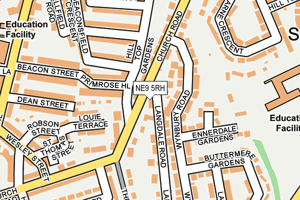 NE9 5RH map - OS OpenMap – Local (Ordnance Survey)