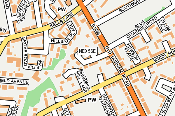 NE9 5SE map - OS OpenMap – Local (Ordnance Survey)