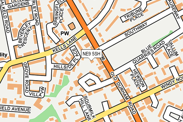 NE9 5SH map - OS OpenMap – Local (Ordnance Survey)