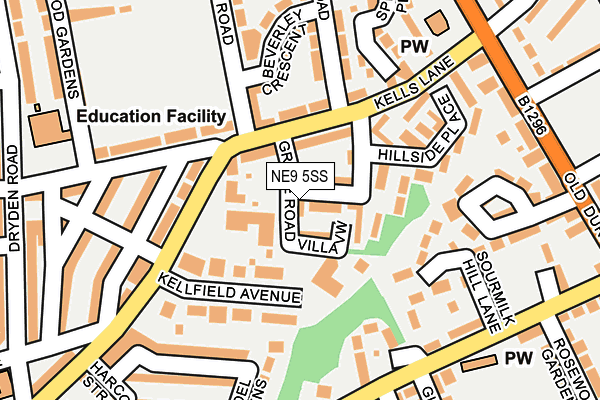 NE9 5SS map - OS OpenMap – Local (Ordnance Survey)