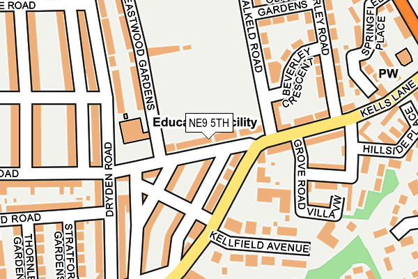 NE9 5TH map - OS OpenMap – Local (Ordnance Survey)
